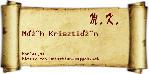 Méh Krisztián névjegykártya